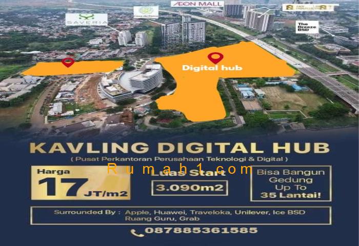 Foto Tanah dijual di Digital Hub BSD, Tanah Id: 7439