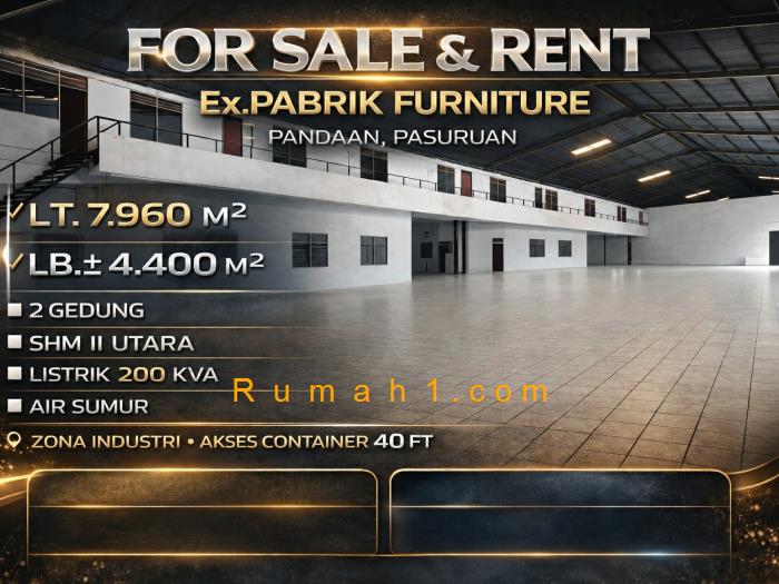 Foto Pabrik dijual di Pandaan, Pandaan, Pabrik Id: 8745