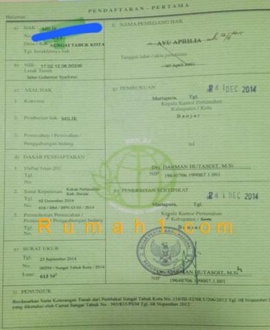 Foto Tanah dijual di Gudang Hirang, Sungai Tabuk, Tanah Id: 8776