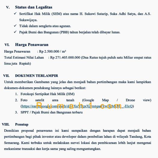 Foto Tanah dijual di Tandang, Tembalang, Tanah Id: 8895